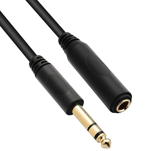 Tisino 1/4 Extension Cable 6 ft, Headphone Extension Cable Quarter inch TRS Male to Female Stereo Guitar Extension Cable Cord