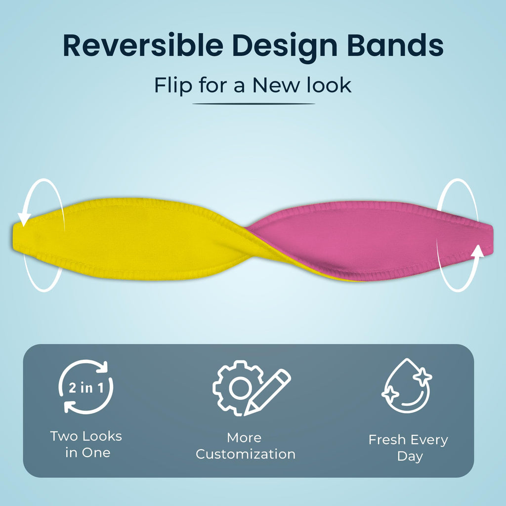 Switchbands Color Phone Grip Strap – Reversible Elastic Strap, Adhesive-Free, Drop Protection, Arthritis Friendly, Anti-Theft Security, Wireless Charging Compatible, Universal Fit – Pink & Yellow