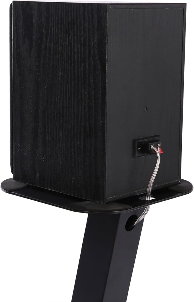 EXIMUS One Pair Fixed Height Universal Speaker Floor Stands - Black - 610 Series
