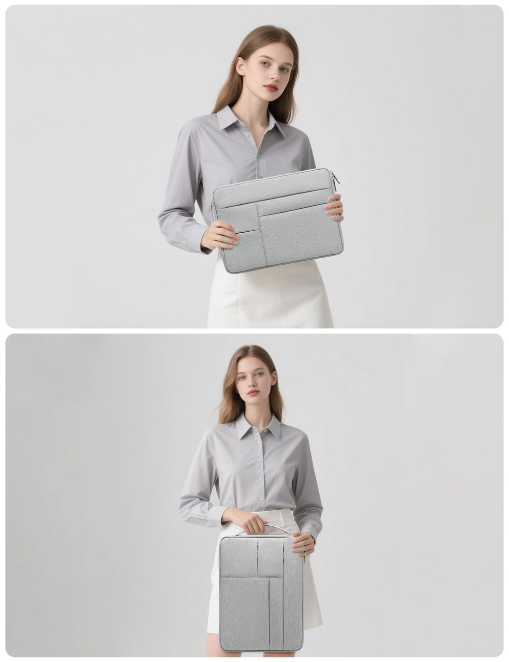 HYZUO 13.3-14 Inch Laptop Case Sleeve Bag for MacBook Pro 14 M5, Light Gray