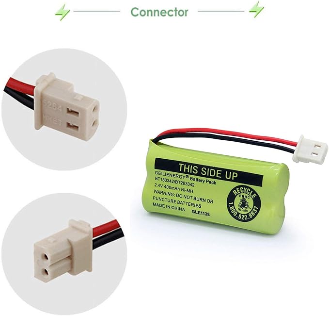 GEILIENERGY BT162342 BT262342 Battery Compatible with BT183342 BT283342 BT166342 BT266342 Vtech CS6114 CS6419 CS6719 with AT&T EL52300 CL80112 CS6719-2 Cordless Handsets (Pack of 4)