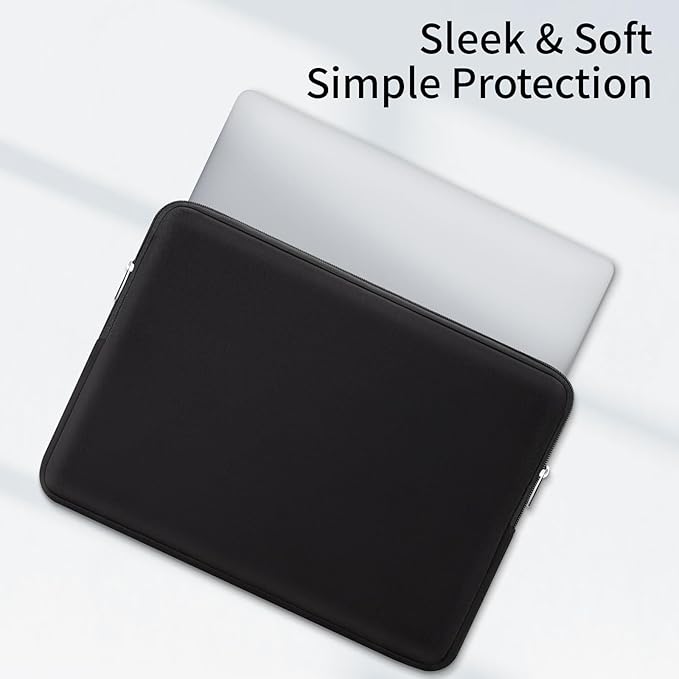 RAINYEAR 11-11.6 Inch Laptop Sleeve Protective Case Soft Lining Carrying Bag Padded Zipper Cover Compatible with 11.6" MacBook Air for 11" Notebook Computer Tablet Chromebook (Black, Upgraded Version)