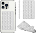 Silicone Double-Sided Suction Phone Case Detachable Mount, Car Dashboard Phone Holder, Fidget Sticky Grip Phone Accessories, Hands-Free Trending Stuff Stand for ASMR/TikTok/Gym/Cooking Creator(White)
