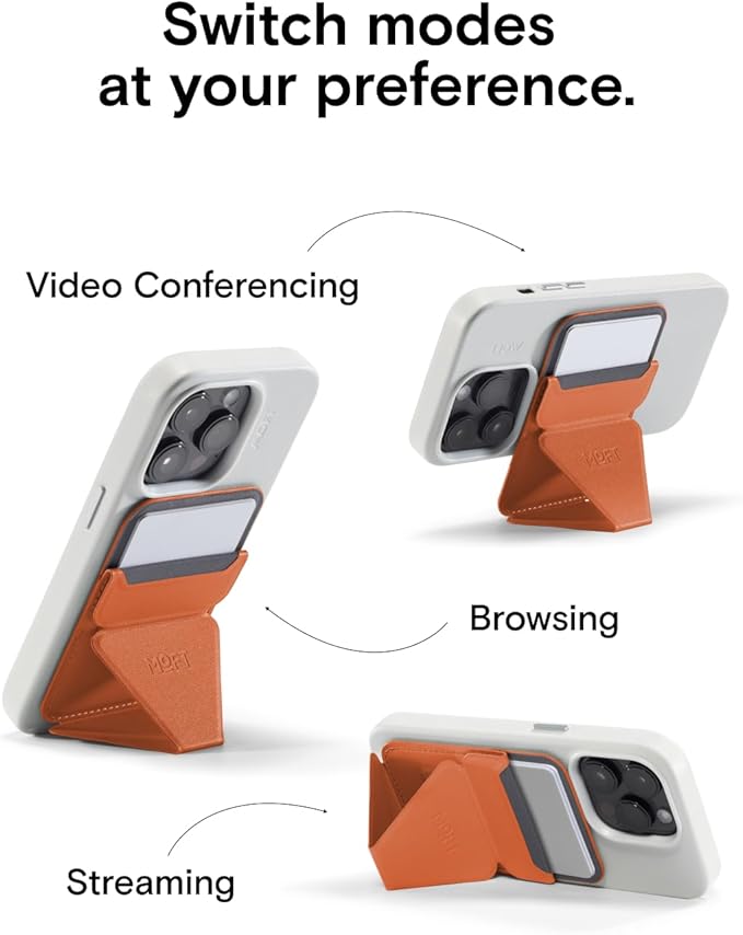 MOFT Magnetic Wallet Stand Compatible with iPhone 16/15/14/13/12 Series, Angle Adjustment MOVAS Phone Stand, Sunrise