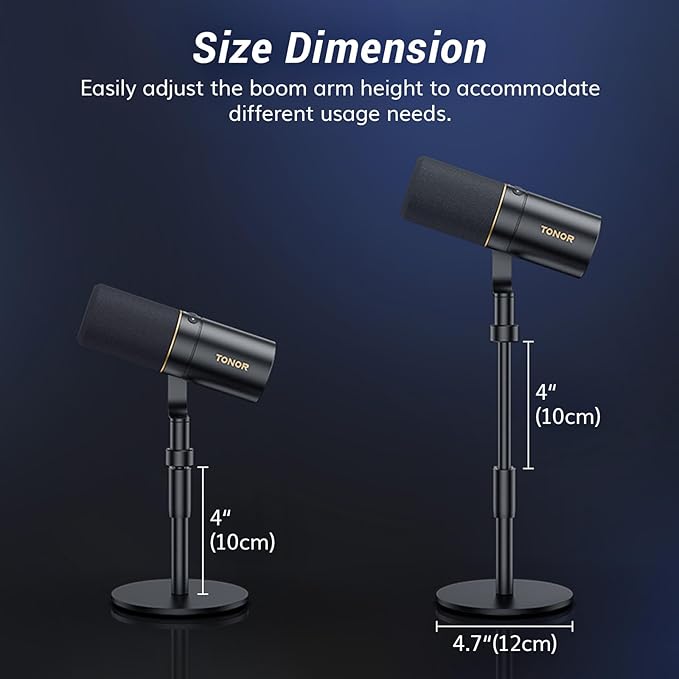 TONOR Dynamic Microphone, XLR/USB Microphone for Podcast, Recording, Streaming, Gaming, XLR Cardioid Studio Mic with Quick Mute, 3.5mm Headphone Jack, Volume Control, Mic with Desktop Stand, TD520