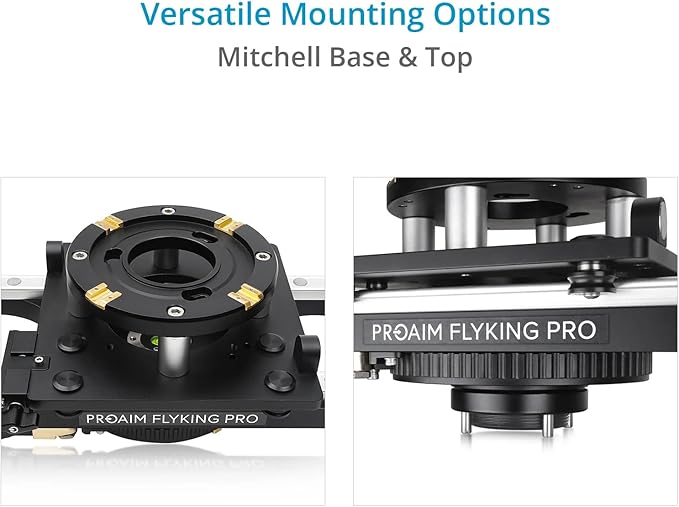 PROAIM Flyking PRO 4ft Mitchell Video Camera Slider for Videomakers & Filmmakers. with 360° Sweeping Panning & Quick Flip Lock. Payload up to 100kg / 220lb.