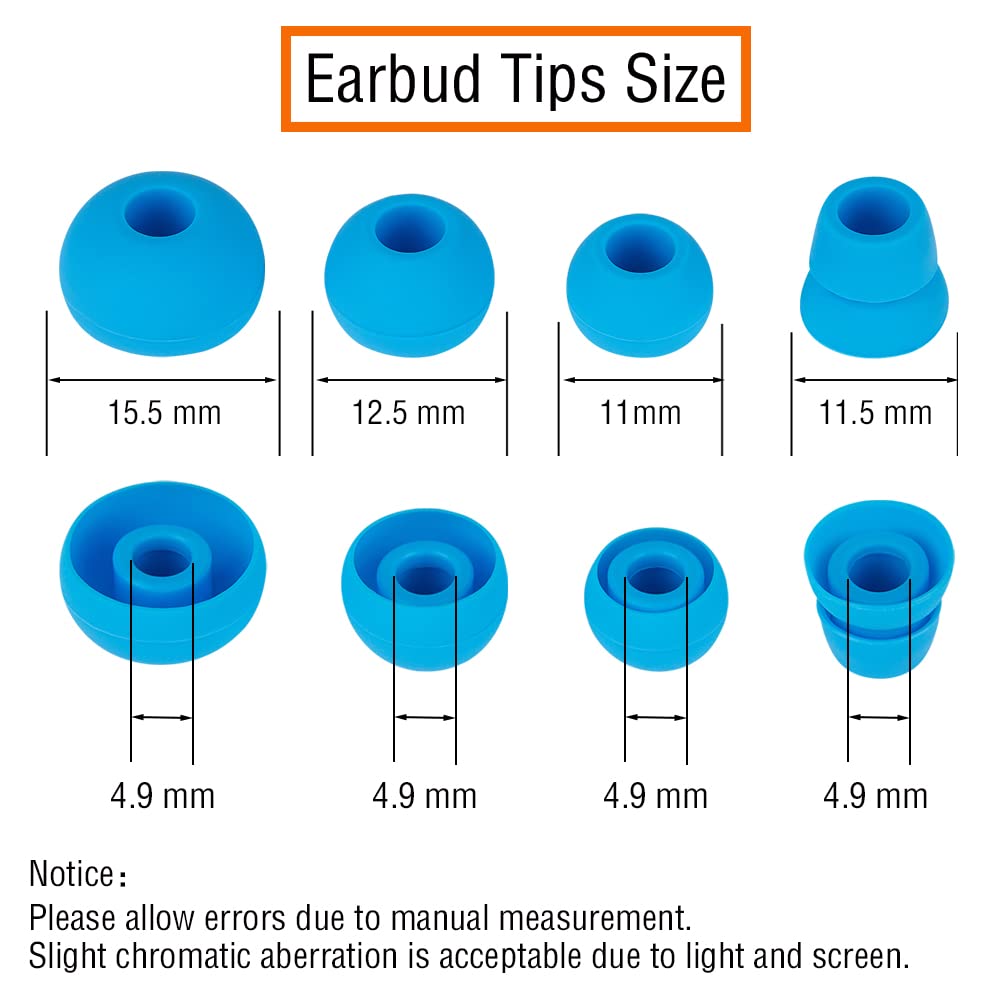 WKYMY Silicone Earbud Tips Replacement Eartips Earbuds Cap Eartips Tips Compatible with Powerbeats 1/2/3 Wireless Beats by Dre Headphones,4 Pairs Ear Bud Tips