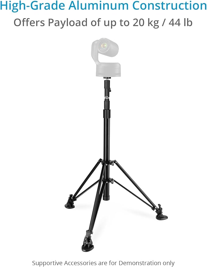 PROAIM 6.25ft 3-Stage PT-Z Camera Support Stand with 5/8” Baby Pin & Detachable Ball Head. Telescopic Design, Spiked Feet with Rubber Shoes, Payload- 20kg/44lb (STD-PT-Z-01)