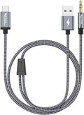 CableCreation USB C to 3.5mm Audio Cable with USB Charging Cable, Car Aux Cable, Type C to Aux Jack Headphone Car Stereo with 18W Charge for iPhone 16 15 Pro Max Plus, Galaxy S24/S23+, Pixel 9/8/7+