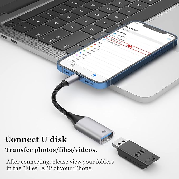 IVSHOWCO Lightning to USB Adapter [Apple MFi Certified], USB Camera Adapter for iPhone, iOS OTG Cable Adapter, Supports Flash Drive, Card Reader, Mouse, Keyboard