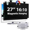 [2 Pack] Magnetic Hanging 27 Inch Computer Privacy Screen for 16:10 Aspect Ratio Widescreen Monitor, Eye Protection Anti Glare Blue Light Computer Monitor Privacy Filter, Removable 27in Protector Film
