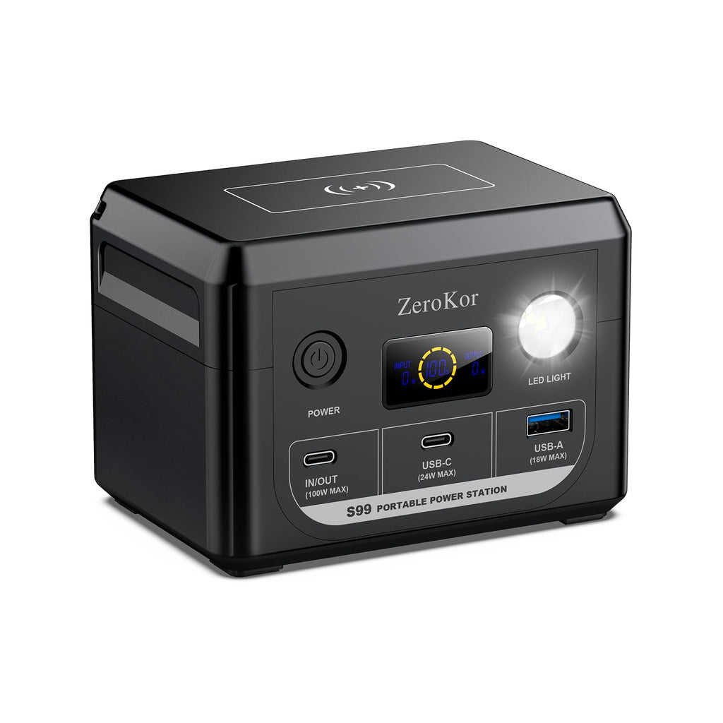 100W Portable Power Station, 96Wh Small Generator 30000mAh LiFePO4 Battery with USB C Fast Charging for Laptop, Outdoor Camping Portable Power bank for RV Home Office Emergency Power Supply
