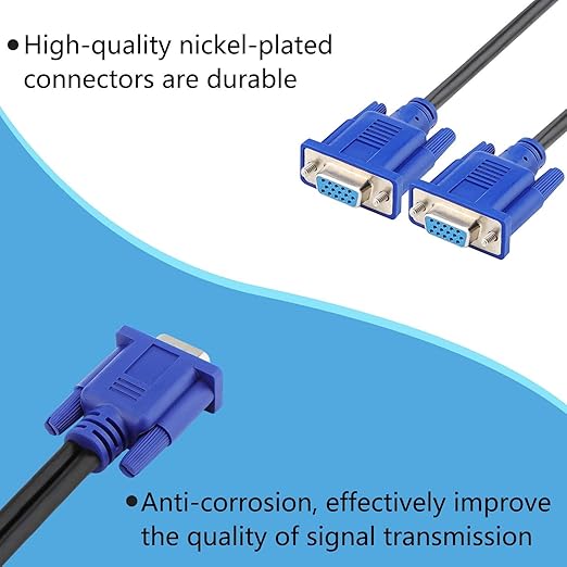 PASOW VGA Splitter Cable 1080P Dual VGA Monitor Y Cable 1 Male to 2 Female Adapter Cable Only for Screen Duplication - 1.5 Feet (No Screen Extension) - Only Work for Identical Monitor