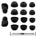 Replacement Silicone Ear Tips for Beats Fit Pro/Studio Buds/Studio Buds+ Headphone, 6 Pairs Earbuds Eartips L/M/S, Eargels Set Fit in Case, Earplug Ear Cap (Black with Pen)