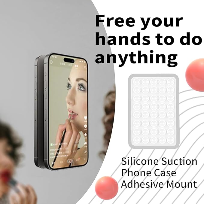 Double Sided Octo Buddy Suction Cup Phone Mount - Silicone Sticky Phone Grip with Higher Suction Power for Effortless Hands-Free Selfies & Videos, Octo Buddies Suction Phone case Suction Grip （White）