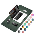 YSAGI Dual-Sided Desk Pad Protector, 31.5" x 15.7" Desk Mat with Non-Slip - Waterproof PU Leather Office Desk Blotter for Mouse, Keyboard, Writing, Dark Green+Dark Blue