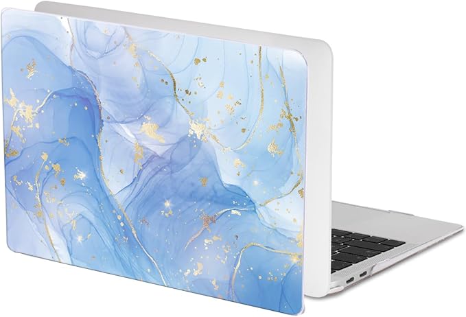 Compatible with MacBook Air 13 inch Case 2021 2020 2019 2018 M1 A2337 A2179 A1932 with Retina Display & Touch ID, Pattern Plastic Hard Shell Case Keyboard Cover Screen Flim, Blue Marble