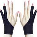 Drawing Glove, Artist Glove for Drawing Tablet, iPad, Digital Art Creation - Palm Rejection, Exposed Fingertip, Suitable for Left and Right Hand - M, Pack of 2