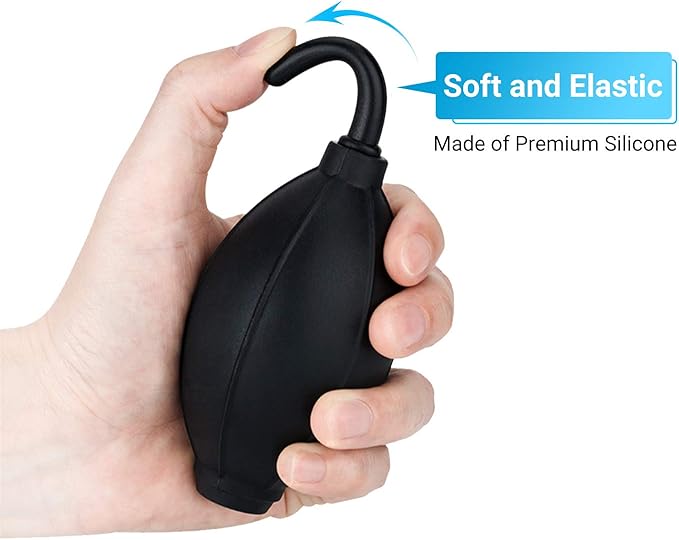 Soft Tip Silicone Super Air Blower Blaster Pump Dust Cleaner Include Micro Fiber Cleaning Cloth, Bulb Blower for Digital SLR Lens Sensor LCD Screens Musical Instruments Keyboards Telescope Filters
