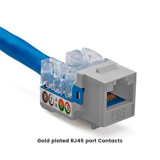 trueCABLE Cat6A Keystone Jack, Unshielded (UTP), 90 Degree Punch-Down, PoE++ (4PPoE), UL Listed, ETL Verified, ANSI/TIA Certified, Modular RJ45 Female, Gray, 12 Pack