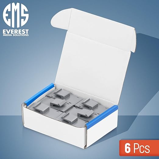 Everest Cat6 RJ45 Keystone Coupler (6-Pack) in Gray - RJ45 Coupler - Cat 6 Couplers - Female to Female Cat6 Keystone Jacks - Ethernet Couplers - Ethernet Cable Extender