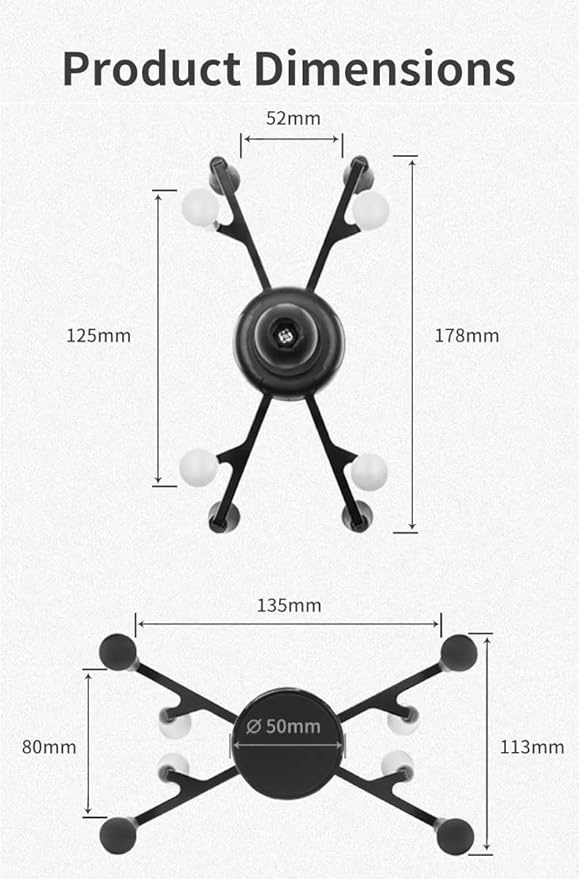 Strg Tablet Mount with Composite Double Socket Arm(Medium) for 6" Tablets, Tablet Holder Compatible with RAM Mount and All B Size 1" Ball Mounts Bases for Motorcycle Bike Car Truck etc