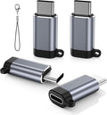 MoKo 4 Pack Lightning Female to USB C Male Adapter, iPhone to USB C Adapter for iPhone 15/16 Pro/16 Pro Max/16 Plus, Galaxy S24, iPad Air/Pro, for Charging/Data Transfer, NOT for Audio/OTG, Gray