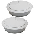 Desk Grommet 3-1/8" (80 mm), Desk Cord Hole Cover, Cable Grommet ABS Plastic, Desk Hole Grommet for Office and Home Table Cable, Detachable Adjustable Cable Cord Organizer (Light Grey 2 Pcs)