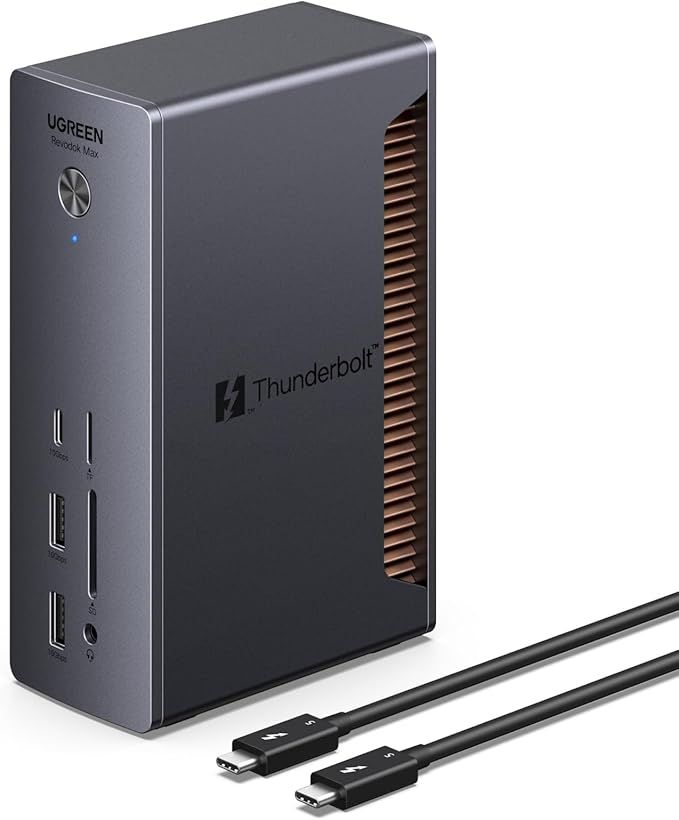 UGREEN Revodok Max 2131 Thunderbolt 5 Dock, 13-in-1, 120Gbps Transfer, Single 8K, Dual 6K60Hz Display, 140W Max Charging, 2.5GbE, SD/TF 4.0, for Thunderbolt 5/4 MacBooks and Windows Laptops