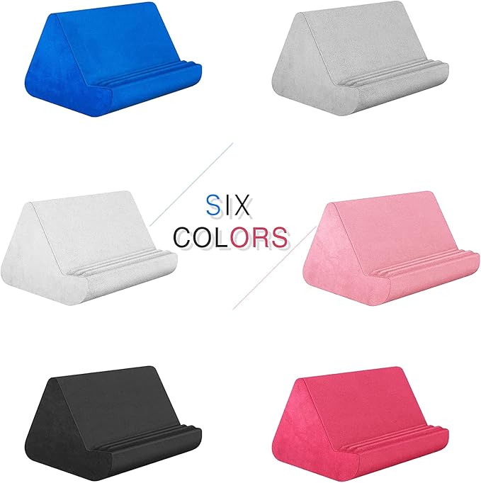 Rose Red Soft Tablet Pillow - Adjustable Stand for iPads & More, Lazy Holder with Pocket