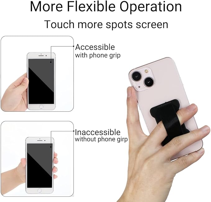 Universal Phone Grip for Smartphones - Phone Holder for Hand - Wireless Charging Compatible - 2Pack (Purple)