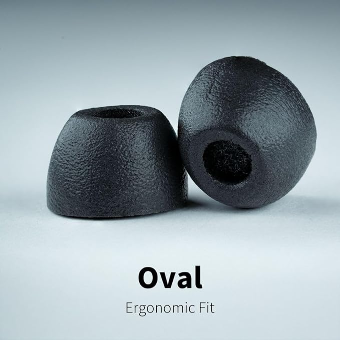 Comply 100 Core Series | Memory Foam Replacement IEM Ear Tips for Etymotic, Westone, Klipsch & More | Superior Noise Isolation, Ultimate Comfort, Secure Fit | Oval, Black, Small (3 Pairs)
