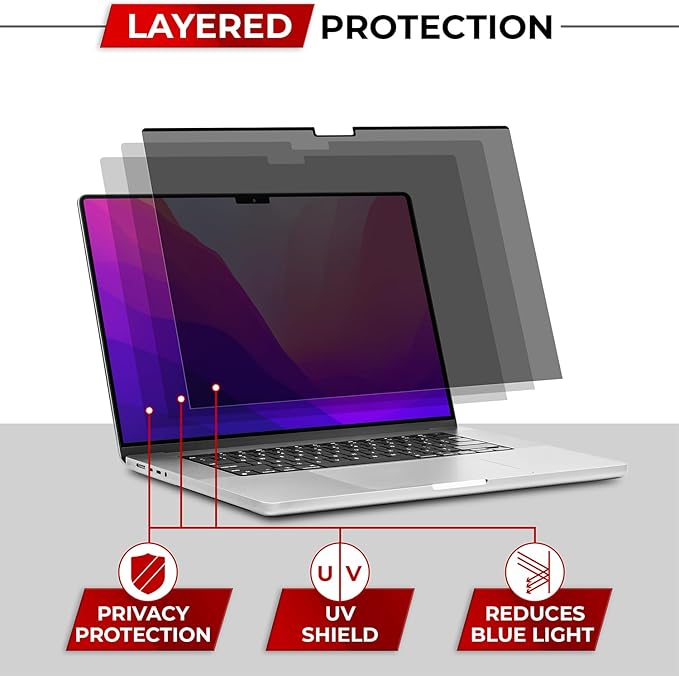 Magnetic Privacy Screen for MacBook Pro 13 Inch (2016, 2017, 2018, 2019, 2020, 2021, 2022, M1, M2) Removable Laptop Privacy Filter Shield and Protector