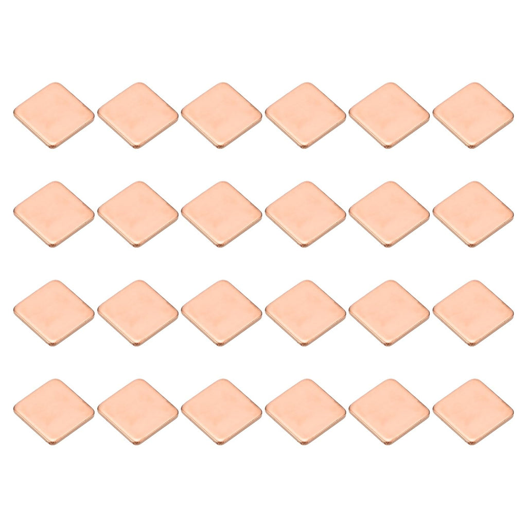 PATIKIL Copper Heatsink Pad Shims, 24 Pcs 15x15x1.5mm Copper Pad Shim IC Chipset GPU CPU Thermal Heatsink for Cooling Laptop Desktop Computer