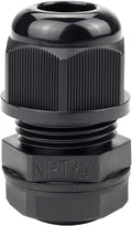XHF 25 Pcs 3/8" IP68 Strain Relief Nylon Cord Grip NPT Cable Glands Adjustable UL Listed and RoHS Compliant (Black)