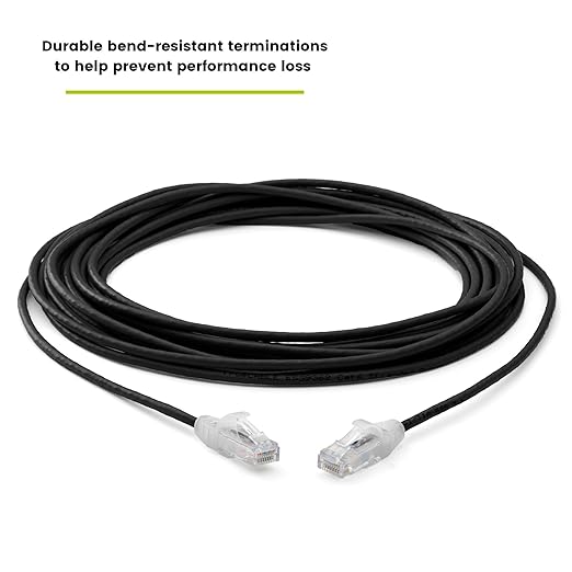 TRUECABLE Cat6 Component Rated Patch Cable, Unshielded (U/UTP), 25ft, Black, 28AWG Solid Copper, Snagless 10G High-Speed Ethernet Cable, PoE++ 4PPoE 100W, UL Listed, RoHS-3, 5 Pack