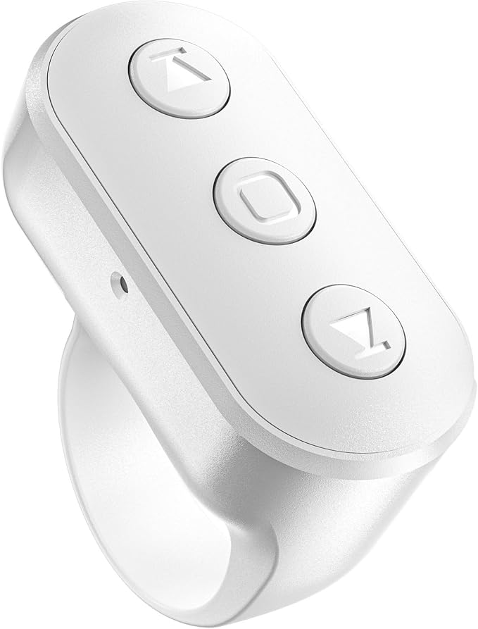 Wireless Ring Phone Zoom Remote for iPhone Android Camera Accessories, Phone Front/Rear Camera Flip Shutter, Content Creator Must Have Selfie Essentials for Tiktok YouTube Photo Video Recording