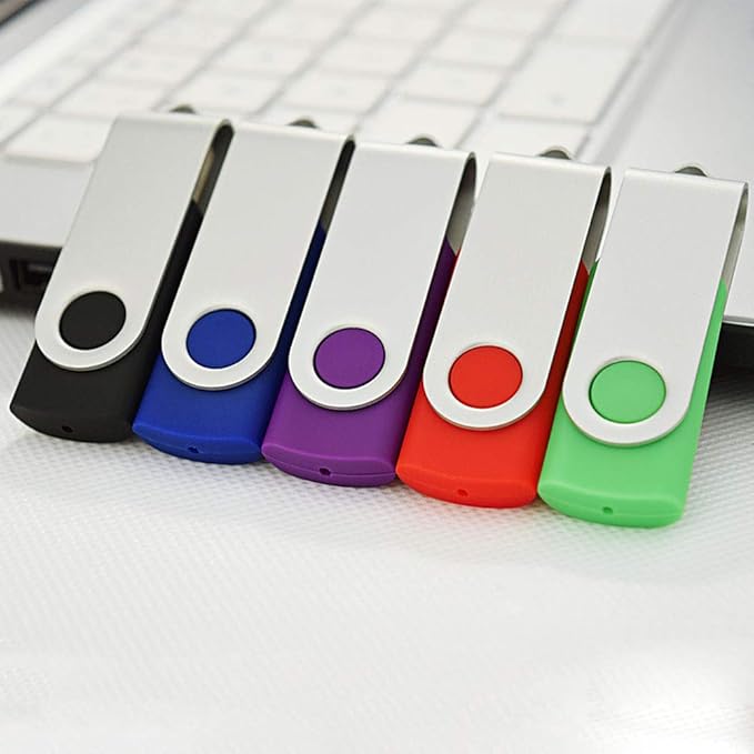 KOOTION 5 X 64 GB USB 3.0 Flash Drive 64GB Thumb Drives 3.0 Swivel Memory Stick USB 3.0 Drive Backup Jump Drive for Storage USB Stick Keychain Design (Multicolor 5 Pack)