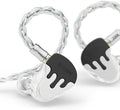 BASN BmasterX in Ear Audio Monitor, Hybrid 6 Drivers IEM Earphones with Crystal Clear Sound, Detachable Cable Plus Carrying Case & Fit Kit for Musician, Stage, Studio (3.5mm/4.4mm Jack, Black/White)