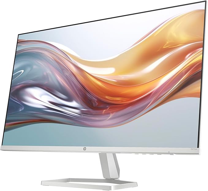 HP Series 5 527sw 27" 300 nits IPS FHD Monitor (Replaces M27FW) Adjustable Tilt, Flicker Free, Anti-Glare, Ultra-Thin, Low-Blue Light Filter, 1x HDMI, White/Silver w/DKZ Hub USB Port Expander