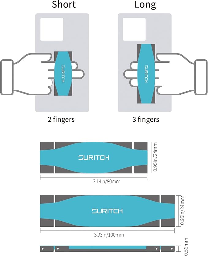 SURITCH Phone Grip Strap Finger Loop Holder for Back of Phone, 2-in-1 Soft Silicone Gripper Kickstand for iPhone Samsung and Most Cell Phone Cases, 3.94" White