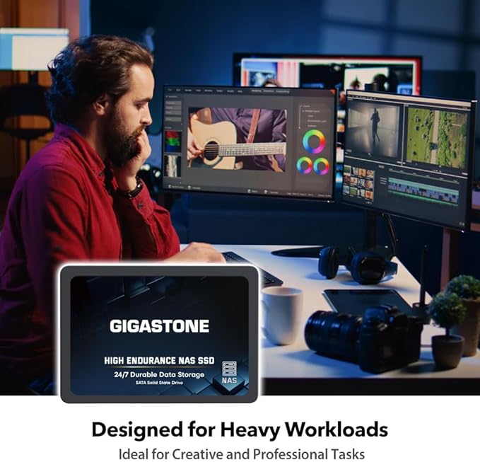 Gigastone 2TB NAS SSD Drive (12-Pack) 24/7 Durable TLC High Endurance RAID Data Storage Network Attached Storage 2.5" SATA Internal Solid State Hard Drives