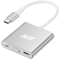 Acer SD 4.0 Card Reader, UHS-II Micro SD Reader USB C, Dual Slot Type C Memory Card Adapter with 100W PD Port for MicroSD SDXC SDHC UHS-II & UHS-I for iPhone 15/16, Laptop, MacBook(Silver)