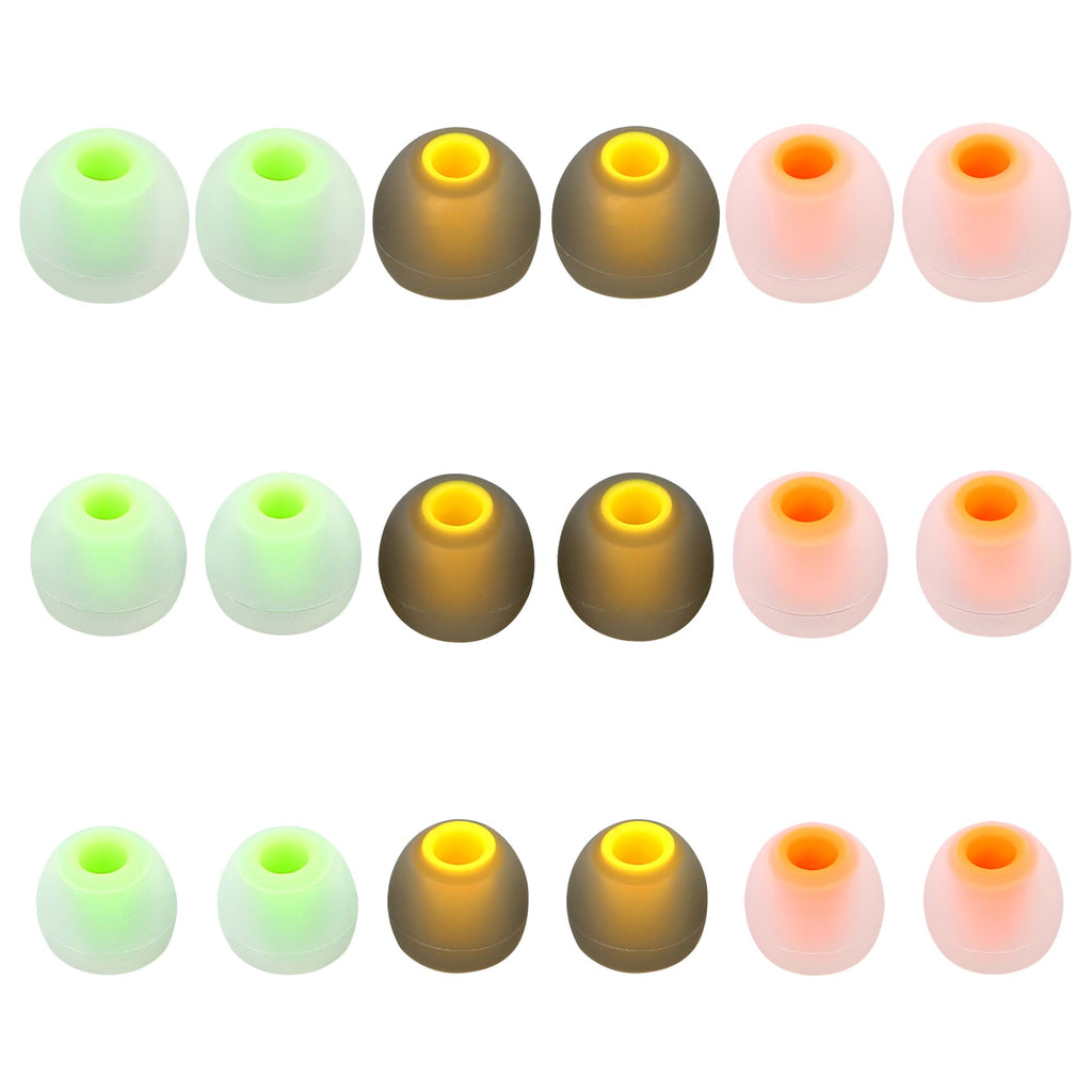 MQIMY Silicone Earbud Tips - S M L, Fit Most In-Ear Earbuds (Inner Hole 3.8mm - 5.1mm), 9 Pairs