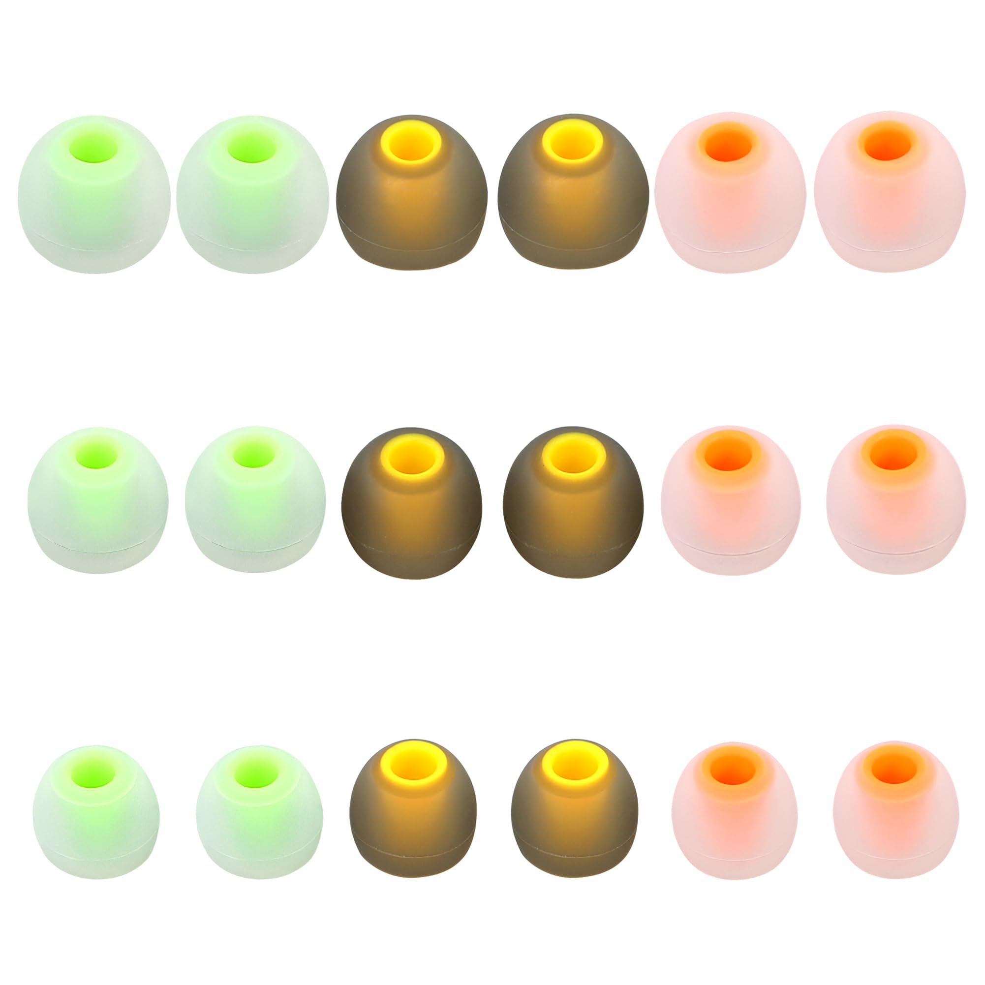 MQIMY Silicone Earbud Tips - S M L, Fit Most In-Ear Earbuds (Inner Hole 3.8mm - 5.1mm), 9 Pairs
