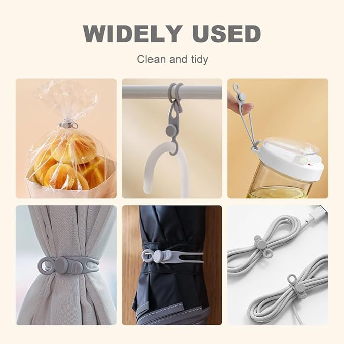 20pcs Data Cable Organizer, 2025 New Silicone Cable Ties Cable Management Organizer, 106mm Reusable Cord Organizer, Colorful Wire Organizers for Cords (20)