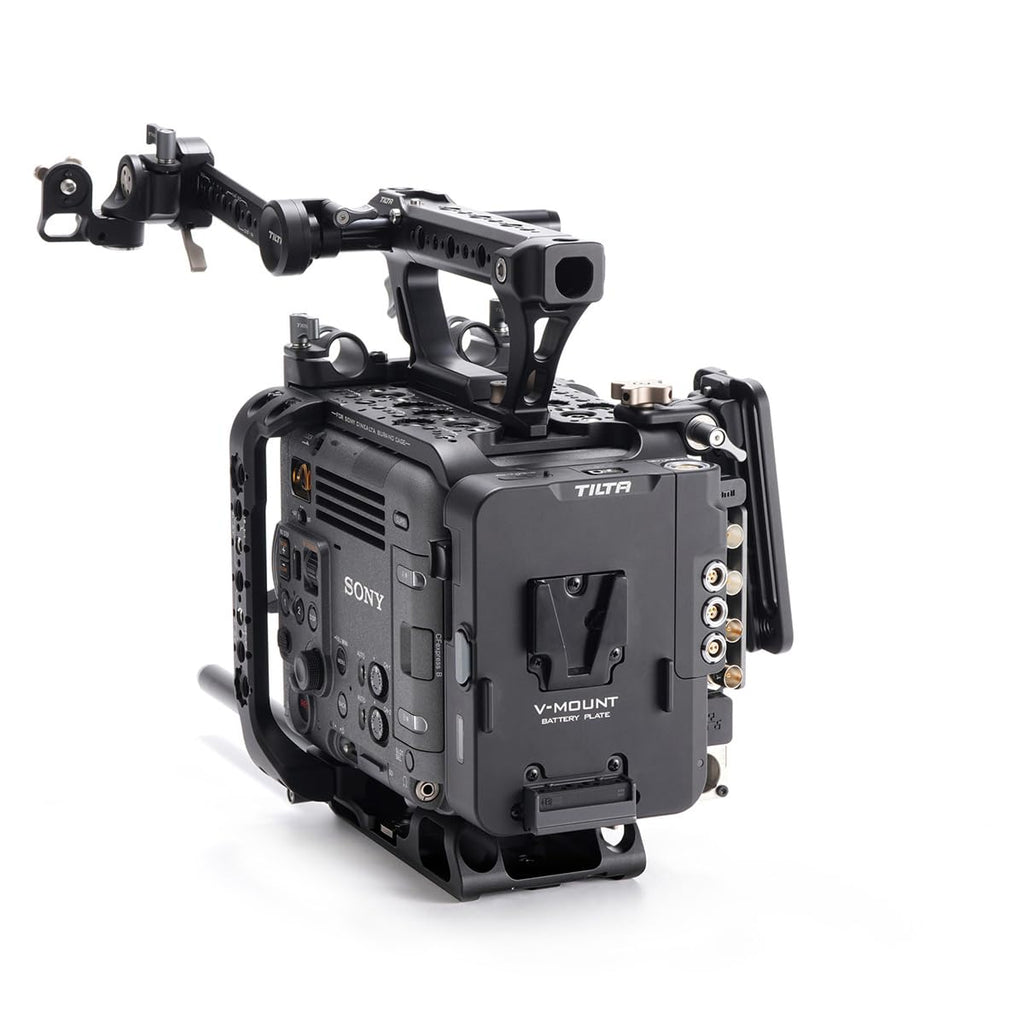 Tilta Camera Cage Compatible with Sony BURANO | Arri Rosettes, 1/4"-20 and 3/8"-16 Threads | w/Top Handle, Left/Right Side Arm, Battery Plate (Advanced Kit - V Mount)