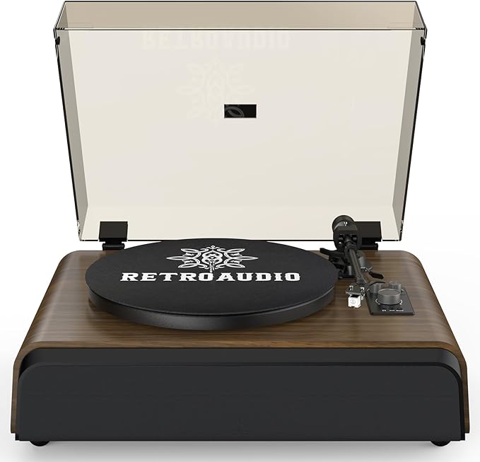Record Player High-Fidelity Turntable with 2.1 Channel Sound System Built-in Subwoofer for Enhanced Bass, Vinyl Record Player with Magnetic Cartridge BT5.3 Playback RCA Out Aux in Belt-Drive 33/45RPM