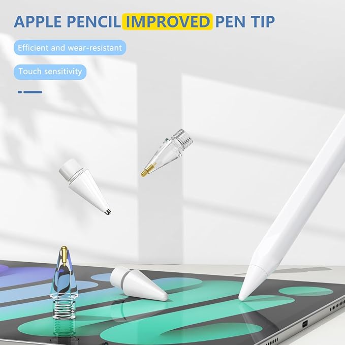 8 Pack for Apple Pencil 2nd Generation Tips,Upgraded Replacement Pencil Nibs for Apple Pencil Tips and Apple Pencil 1st Generation,Accessories Compatible with Apple Pencil 2 Gen iPad Pro Pencil Tips