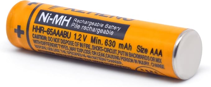 AAA Battery 8PCS 1.2V 630mAh NI-MH Rechargeable HHR-65AAABU for Panasonic Cordless Phone (8X HHR-65AAABU)